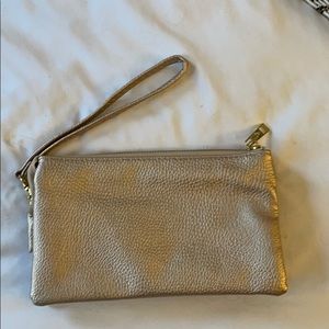 3 compartment gold wristlet!